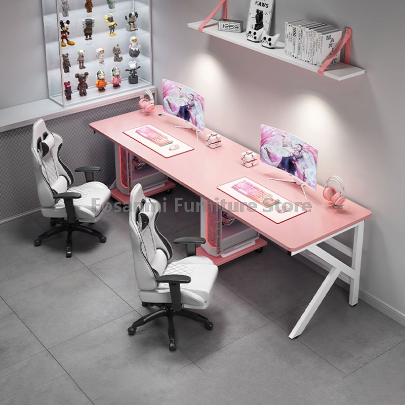 Home Office With Two Desks - مكتب ألعاب كبير لشخصين مع أرجل