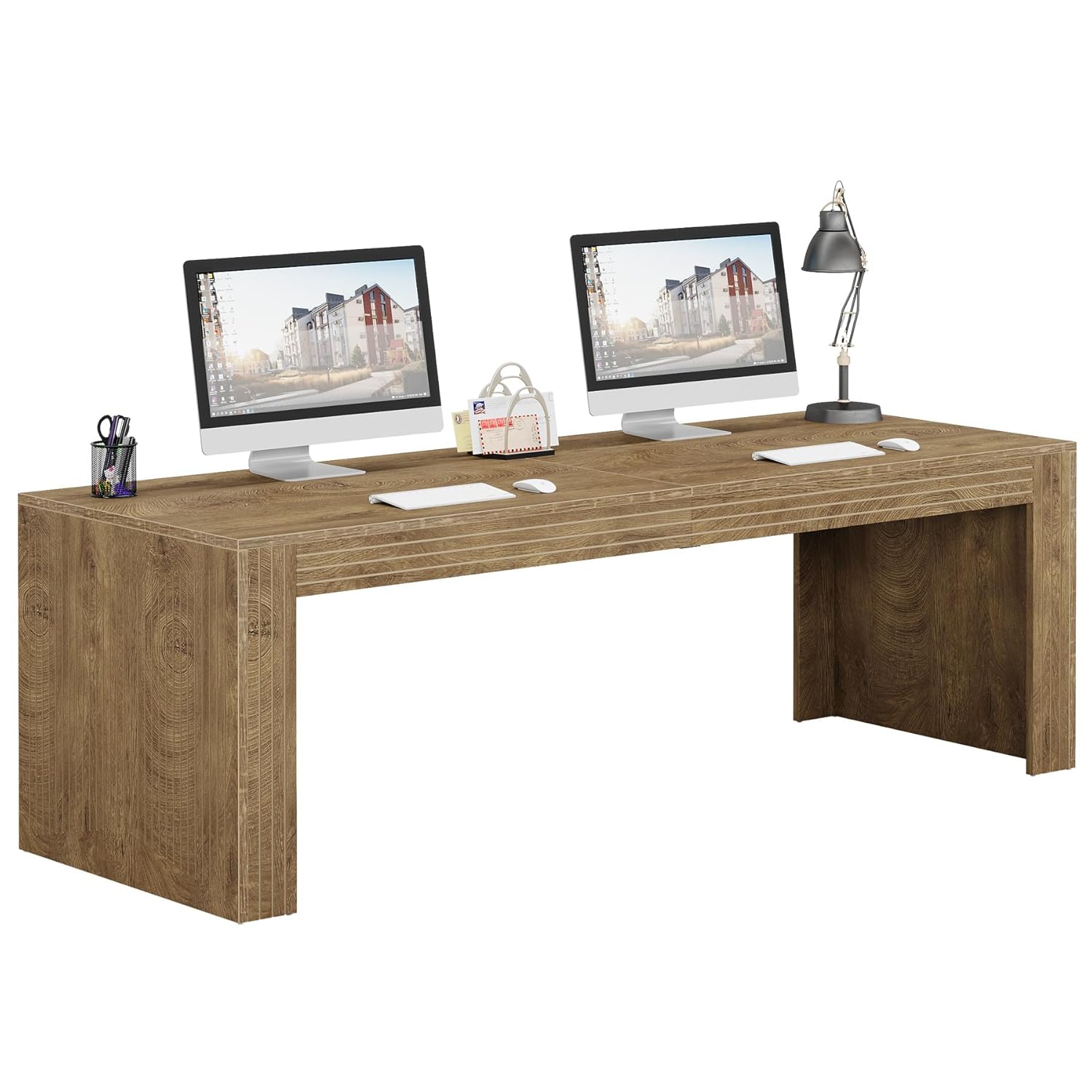 Home Office With Two Desks - # مكتب كمبيوتر مزدوج طويل جدًا
