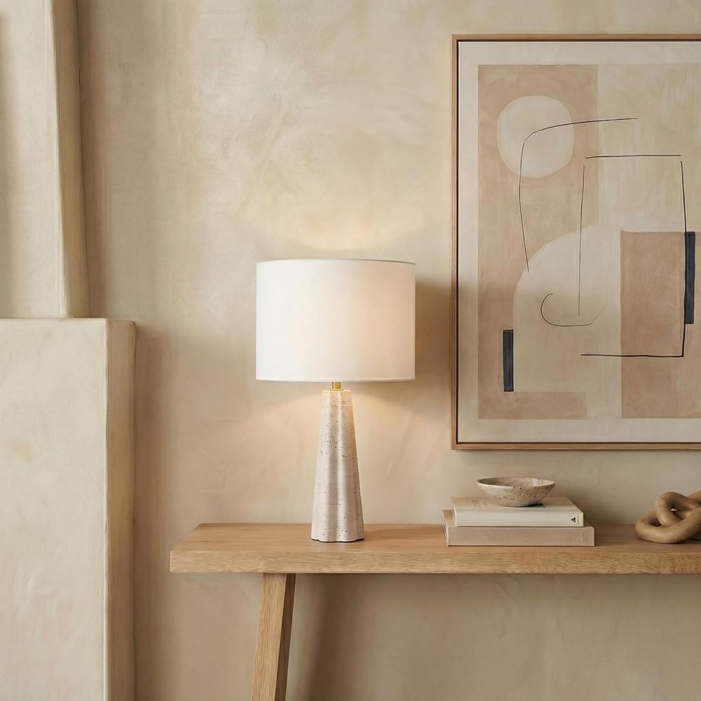 Desk Lamp Led - مصباح طاولة من الترافرتين/اللون الأبيض مقاس