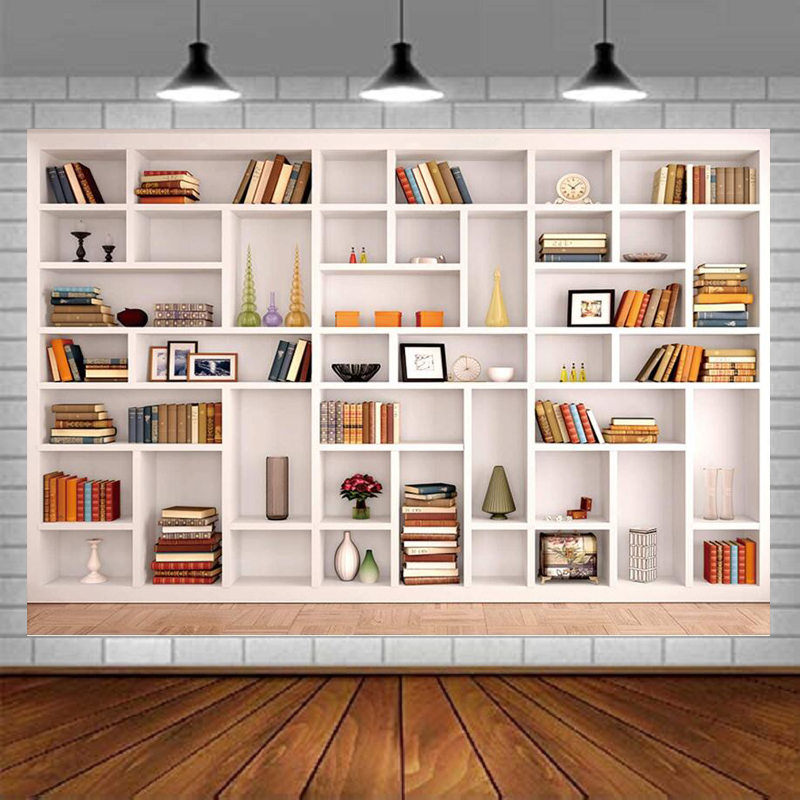 Home Office Zoom Background - خلفية تصوير على شكل رف كتب