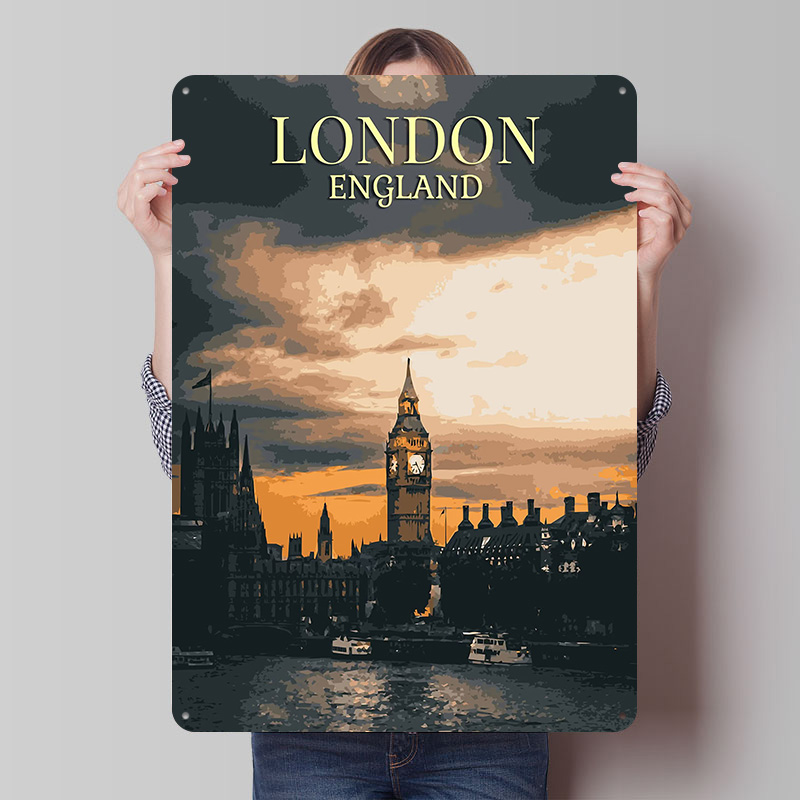 Home Office Of London - ملصقات صفيح لندن عتيقة قابلة للتخصيص
