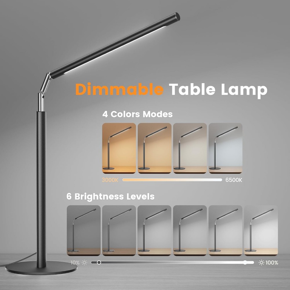 مصباح مكتب LED معدني قابل للتع - مراجعة Desk Lamp Led وسعره