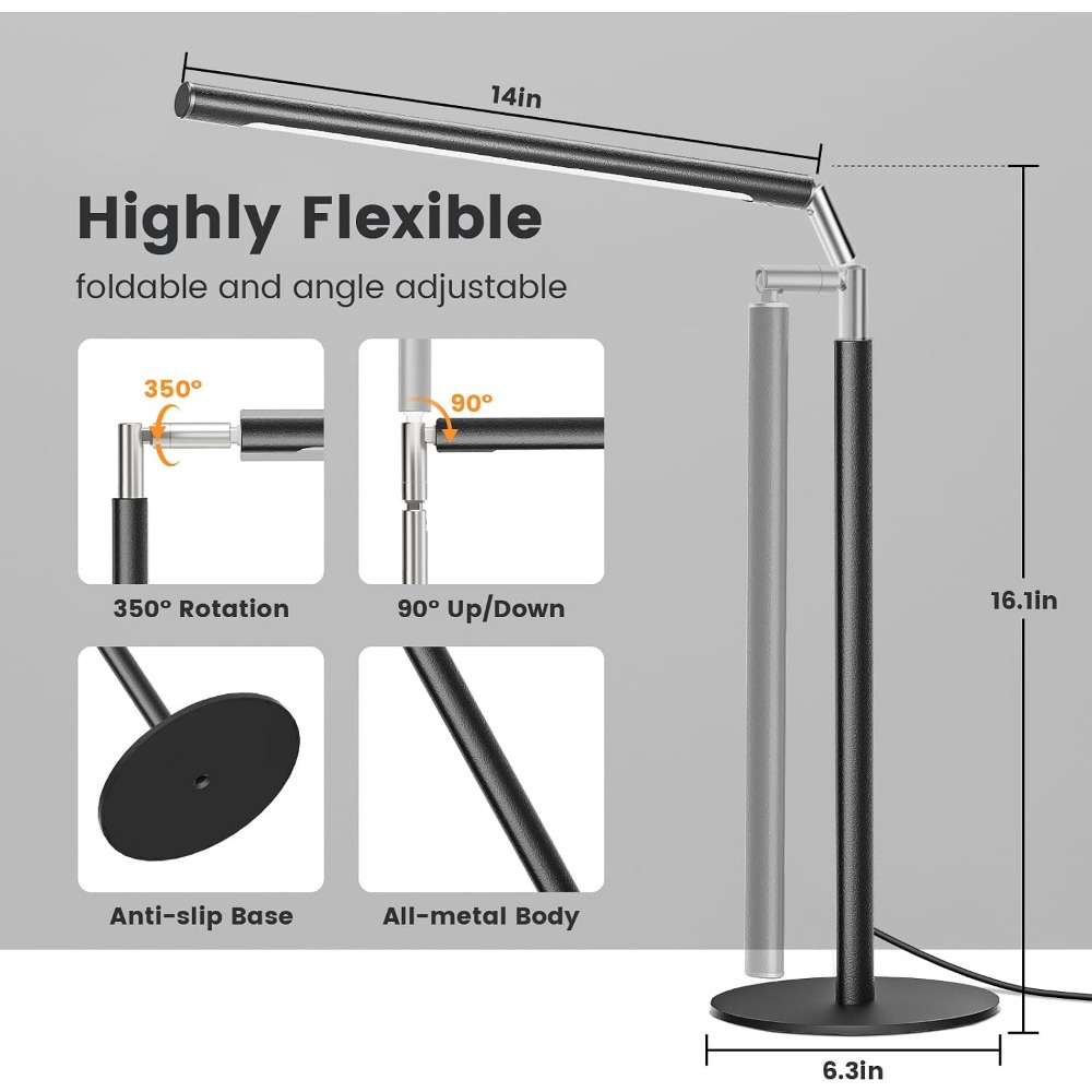 مصباح مكتب LED معدني قابل للتع - مراجعة Desk Lamp Led وسعره