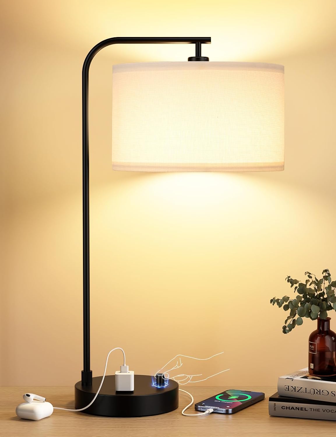 مصباح طاولة جانبي مع منفذ USB  - مراجعة Desk Lamp Led وسعره