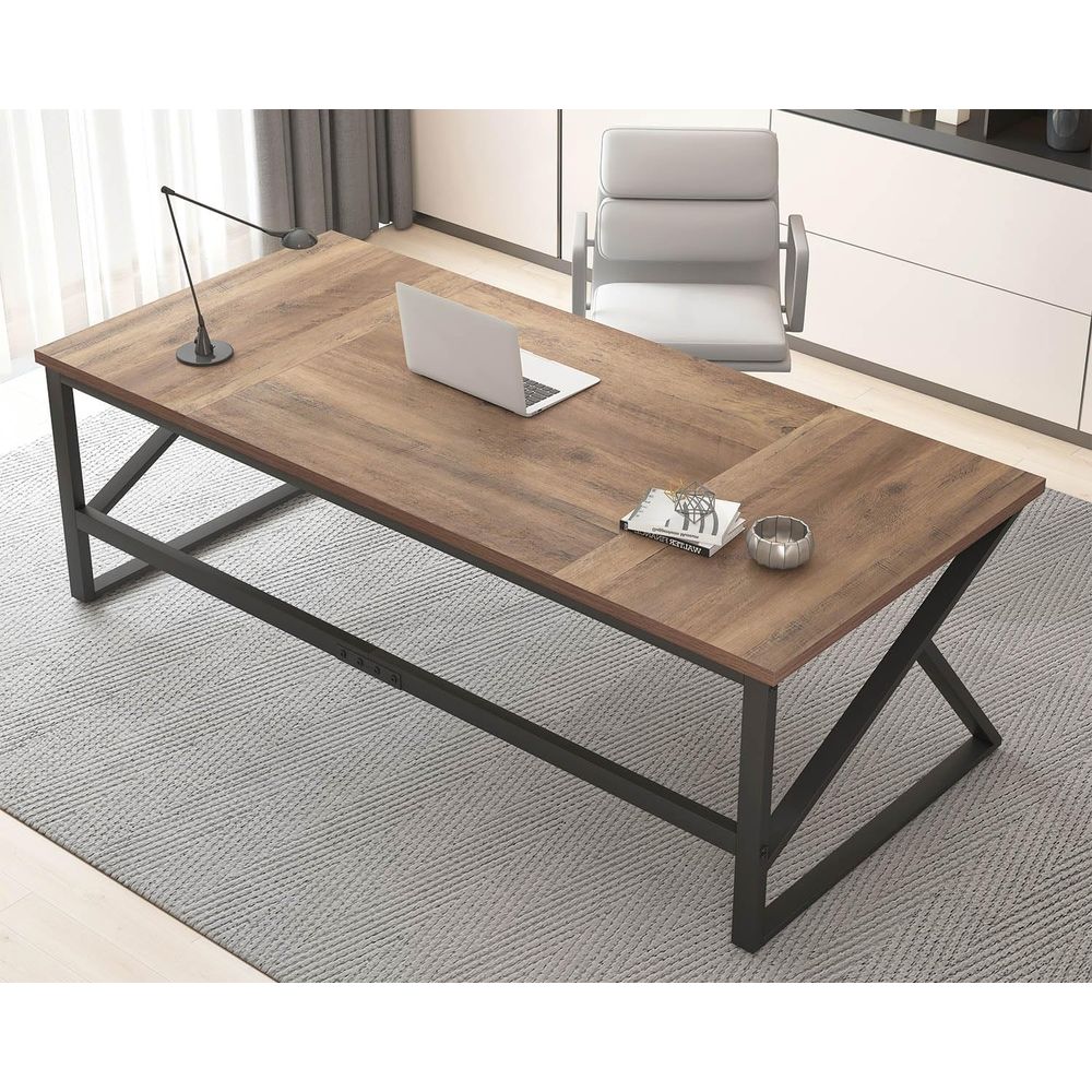 مكتب مزدوج طويل جدًا للمنزل وا - مراجعة Home Office With Two Desks وسعره