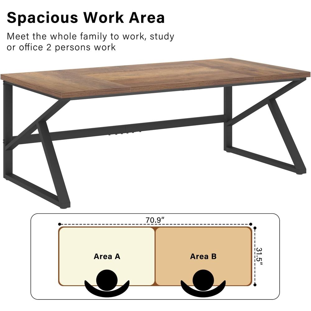 مكتب مزدوج طويل جدًا للمنزل وا - مراجعة Home Office With Two Desks وسعره