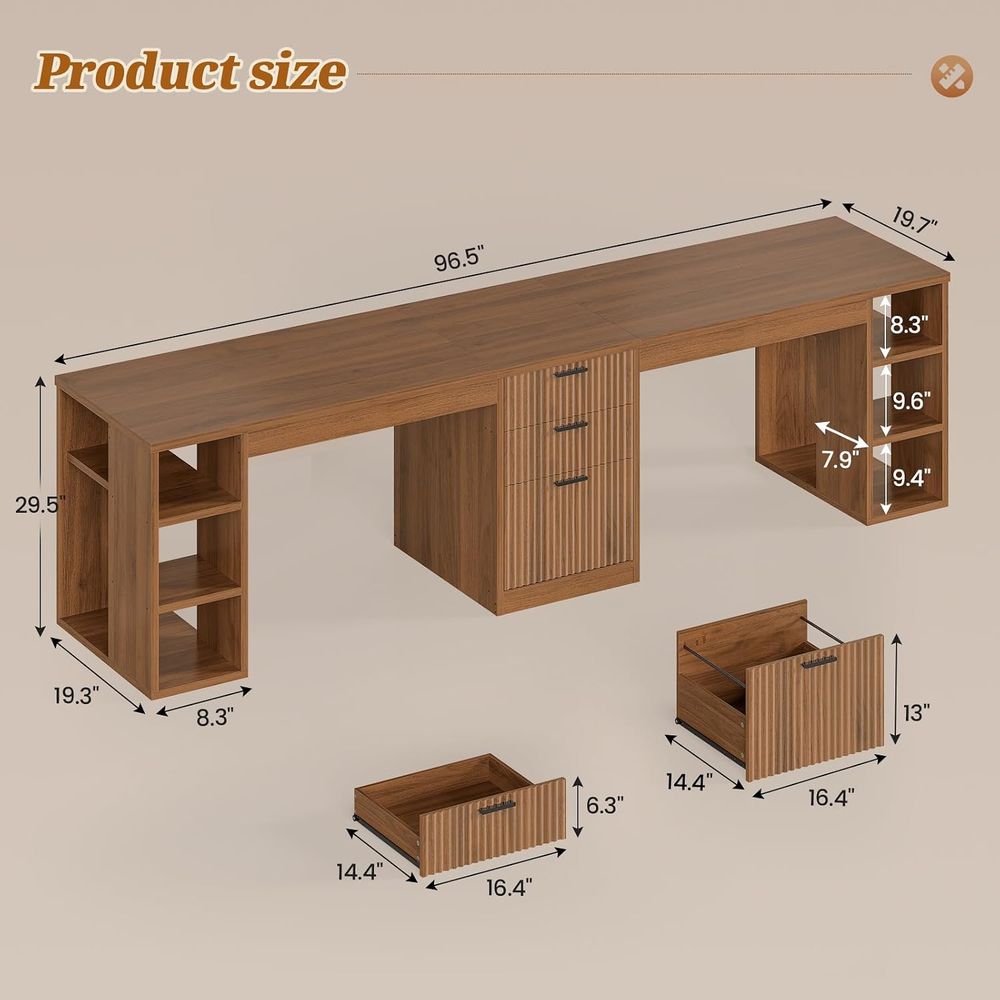 مكتب كمبيوتر 96.5 بوصة مع طاول - مراجعة Home Office With Two Desks وسعره