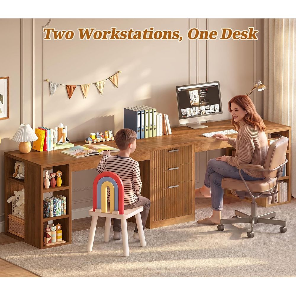 مكتب كمبيوتر 96.5 بوصة مع طاول - مراجعة Home Office With Two Desks وسعره