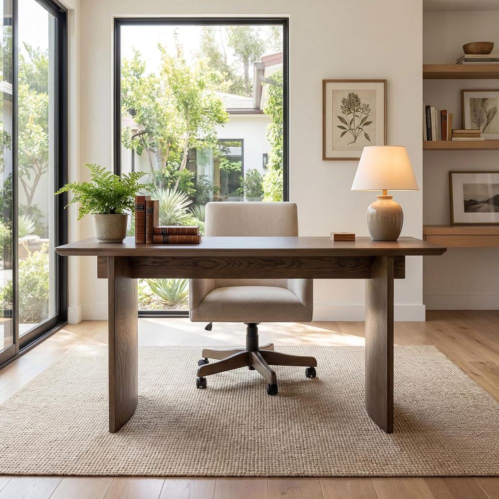 مكتب واسع بقاعدة مزدوجة من خشب - مراجعة Home Office With Two Desks وسعره