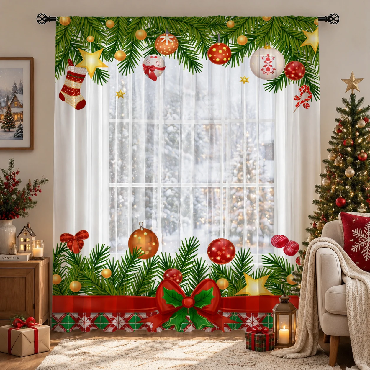 ستارة شفافة متدرجة اللون لعيد  - مراجعة Home Office With Plants وسعره