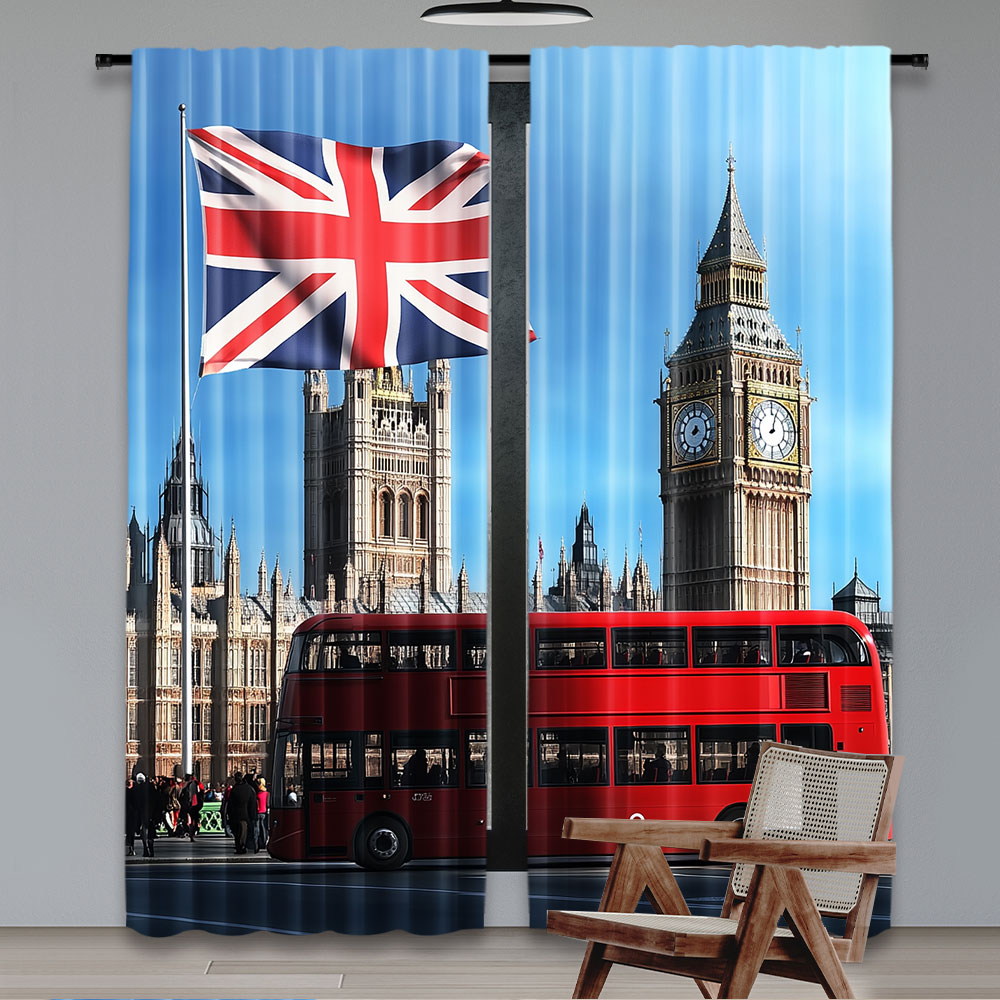 2 قطعة ستارة خلفية شارع بيج بن - مراجعة Home Office Of London وسعره