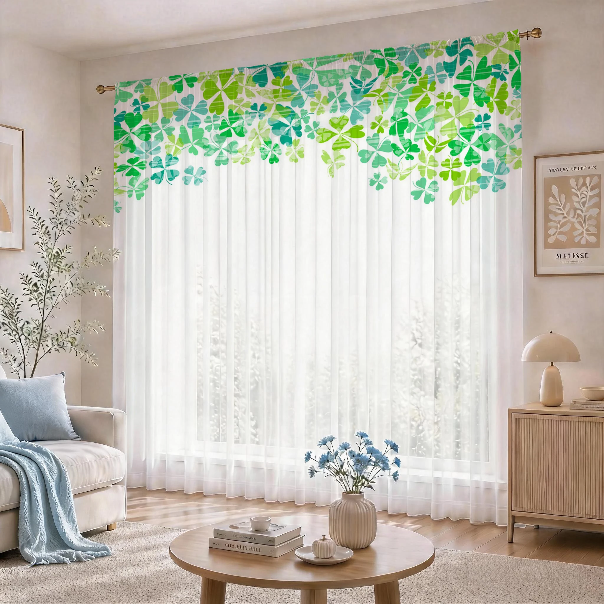 ستارة شفافة حديثة بتدرج لوني أ - مراجعة Home Office With Plants وسعره