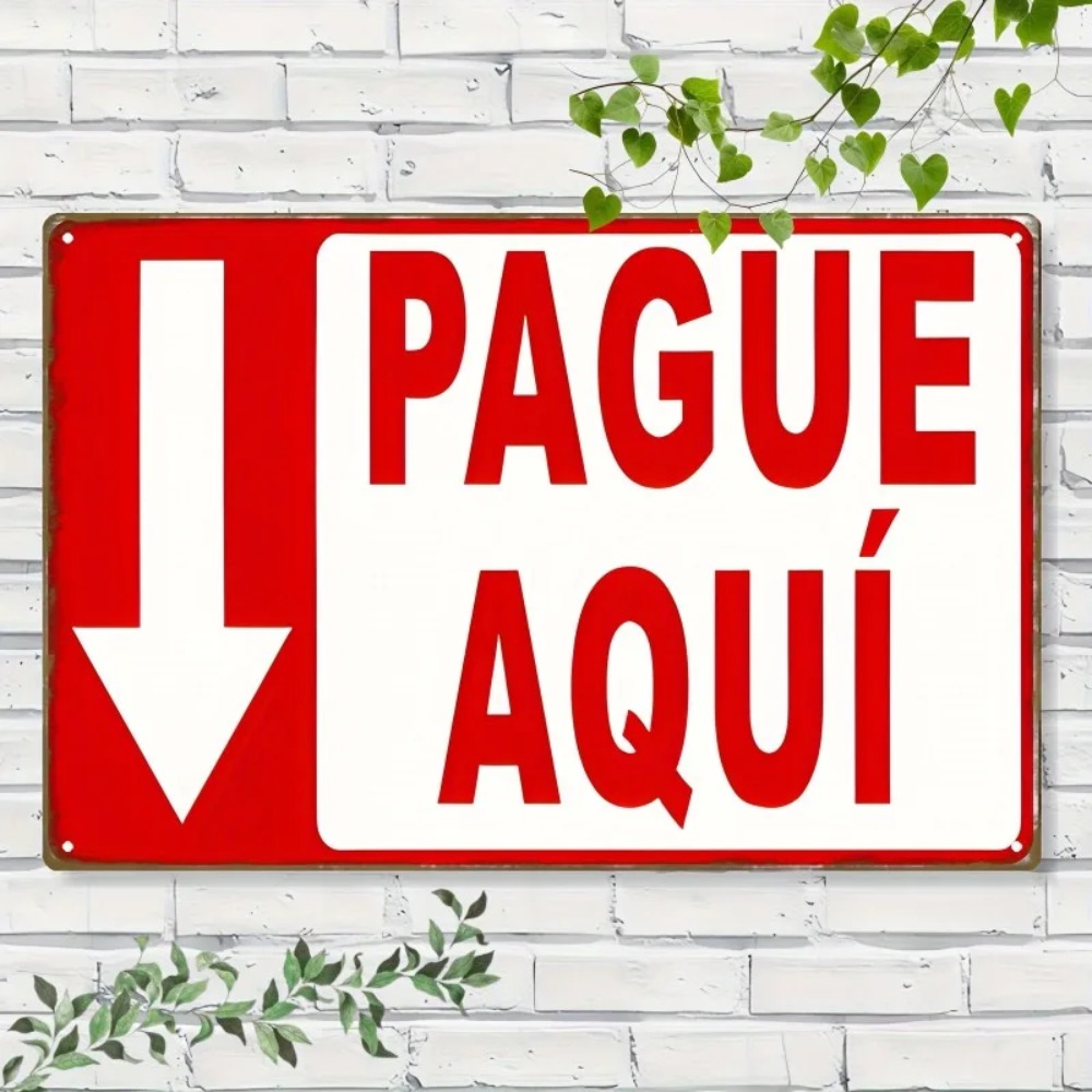 لافتة معدنية بتصميم سهم 'Pague - مراجعة Home Office Pay وسعره