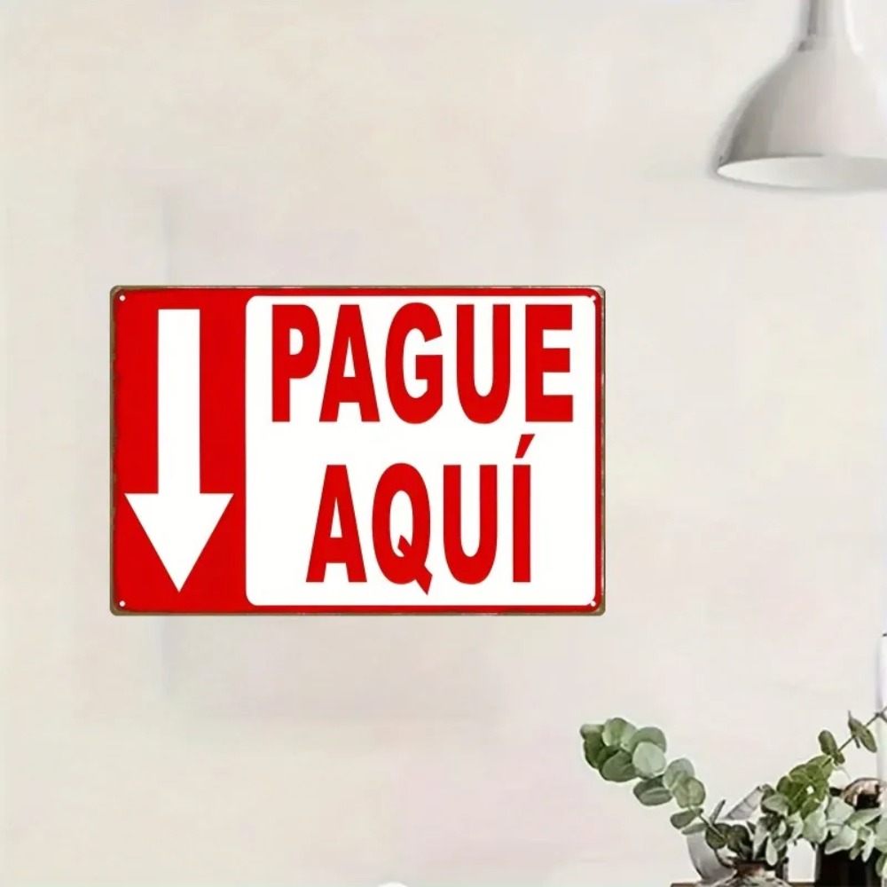 لافتة معدنية بتصميم سهم 'Pague - مراجعة Home Office Pay وسعره