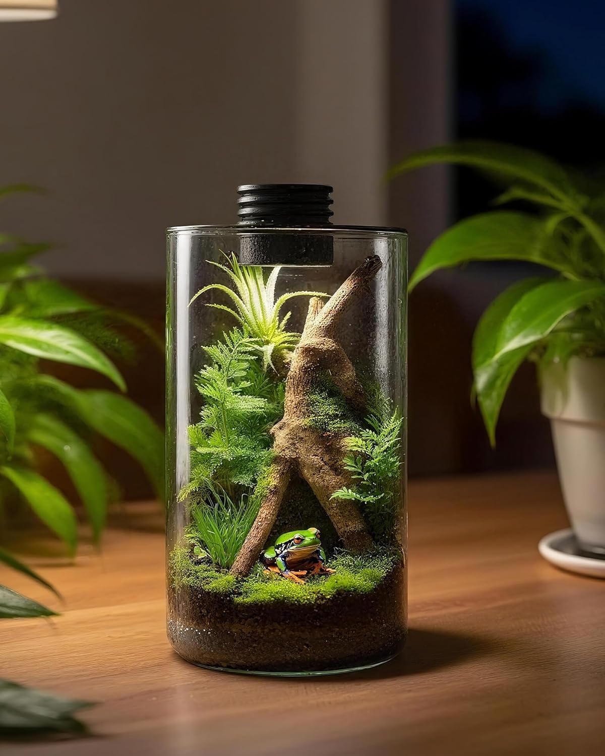 حوض زجاجي داخلي مع إضاءة نمو ا - مراجعة Home Office With Plants وسعره